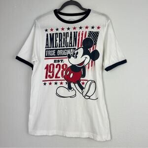 Disney | American Red White Blue True Original Mickey Mouse White T Shirt S